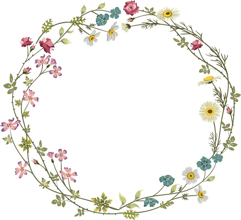 Фон рамка круг с цветами