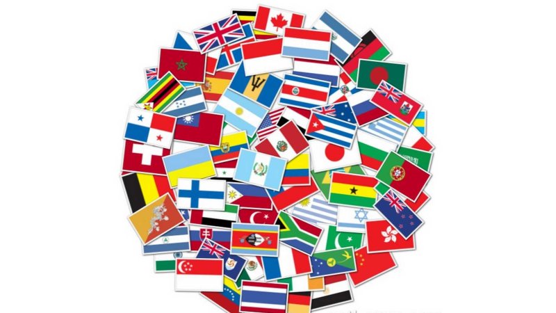 Фон с флагами разных стран