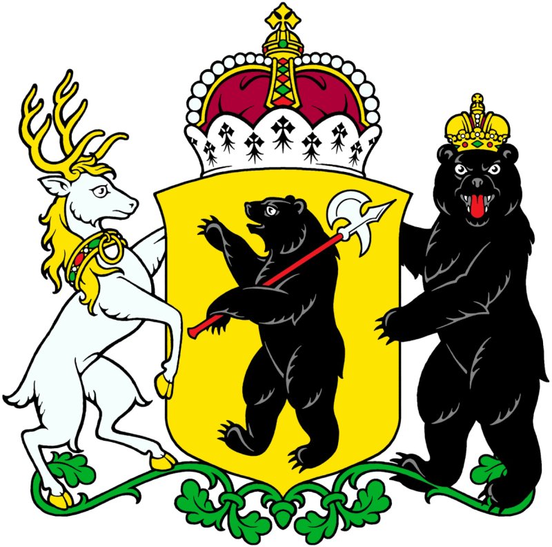 Герб черный медведь на желтом фоне