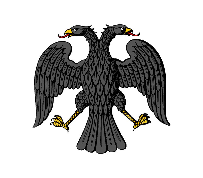 Герб черный орел на белом фоне