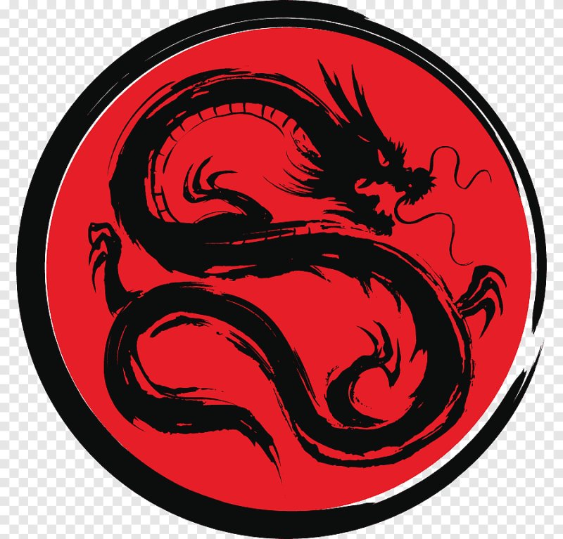 Герб дракон на красном фоне