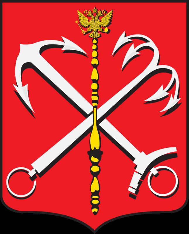 Герб города с якорями на красном фоне