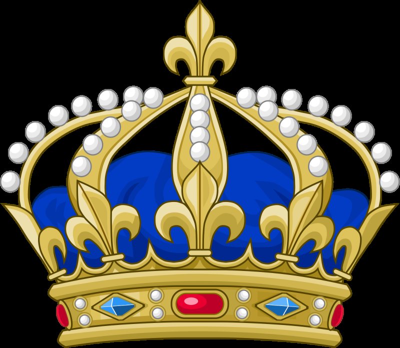 Герб корона на синем фоне