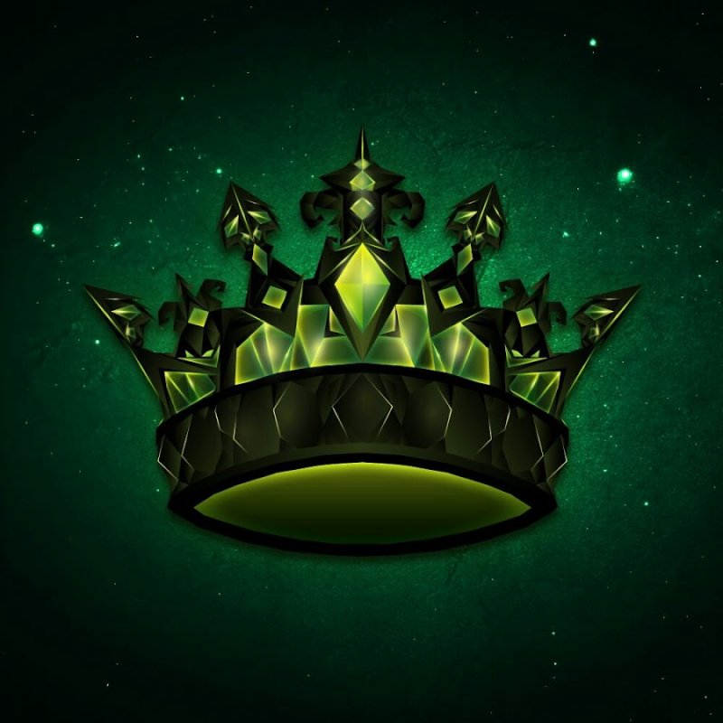 Герб корона на зеленом фоне