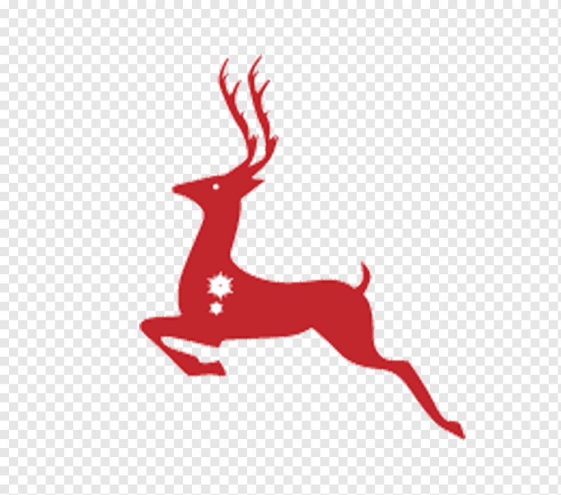 Герб красный олень на белом фоне