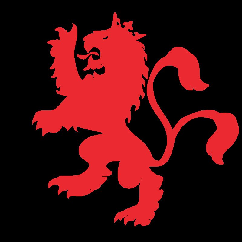 Герб лев на красном фоне