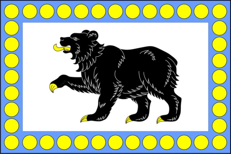 Герб медведь на желтом фоне