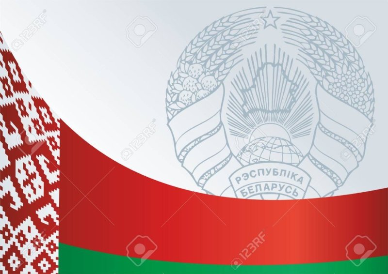 Герб на фоне флага рб