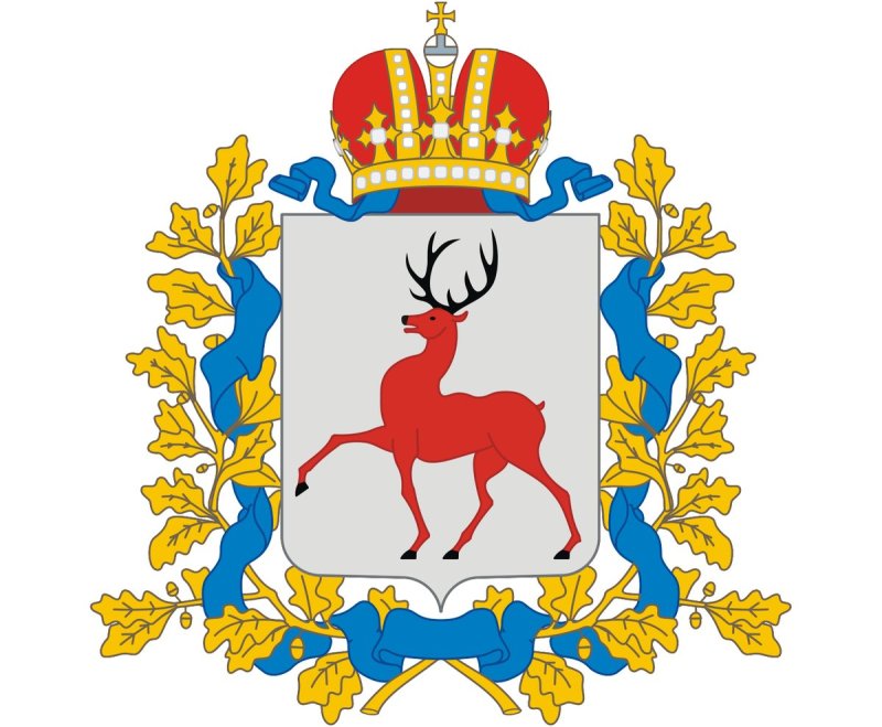 Герб с белым оленем на синем фоне