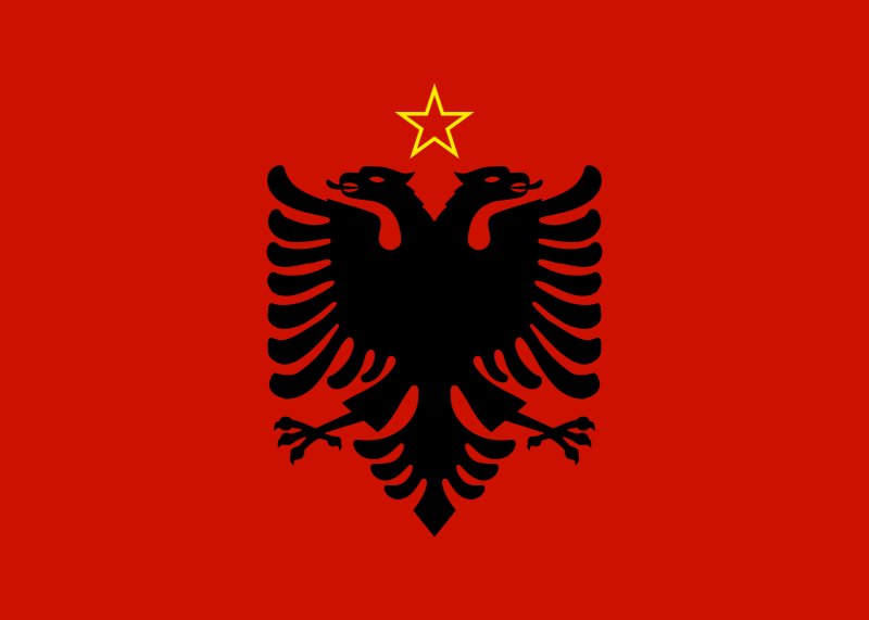 Герб с копьями на красном фоне