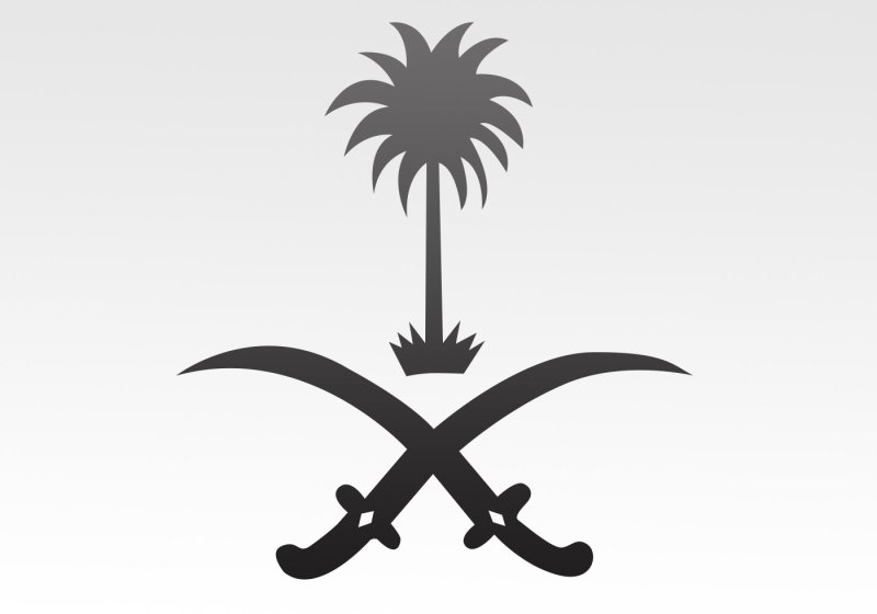 Герб саудовской аравии на черном фоне