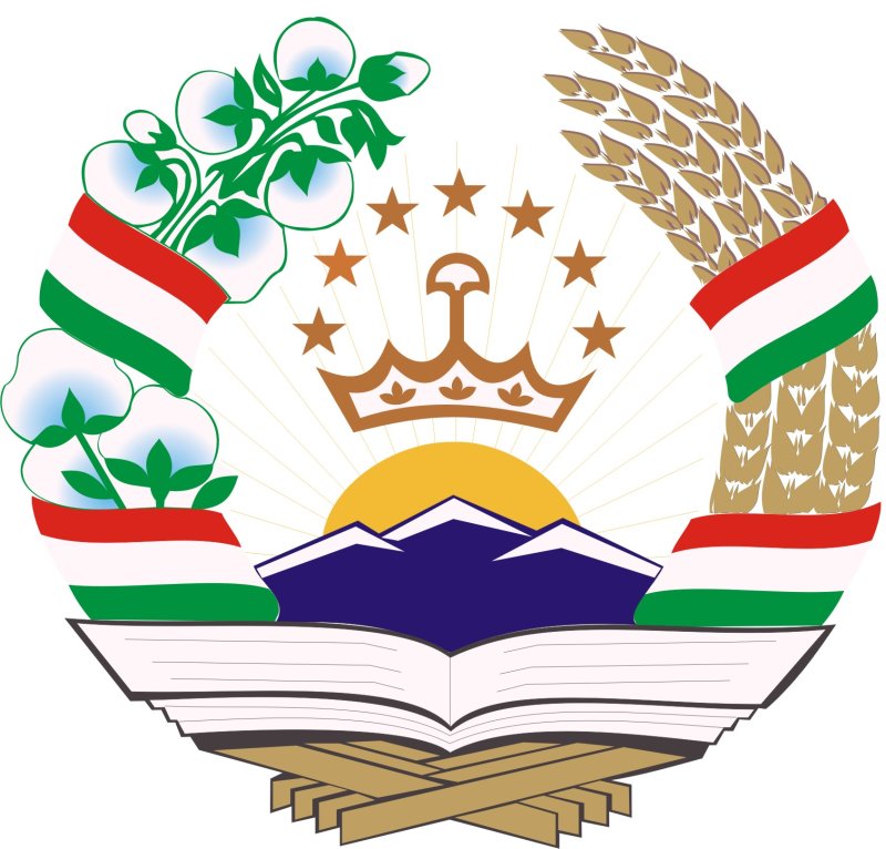 Герб таджикистана на белом фоне