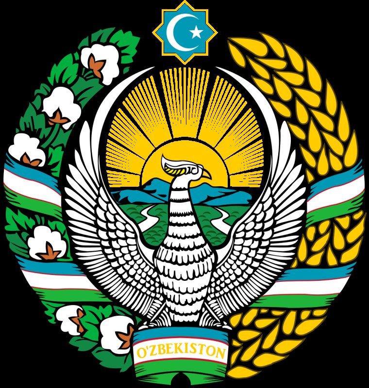 Герб узбекистана на черном фоне