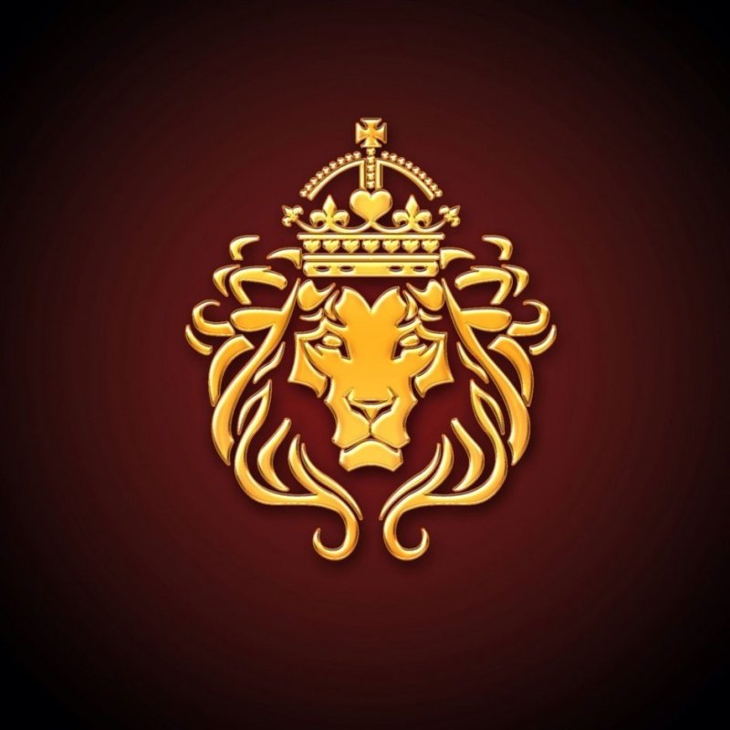 Герб золотой лев на красном фоне