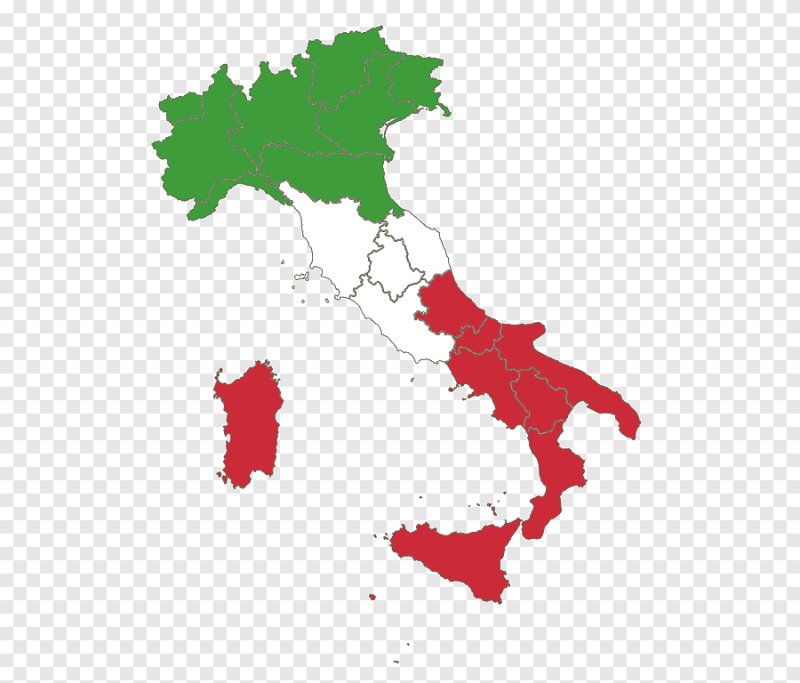 Италия карта на белом фоне