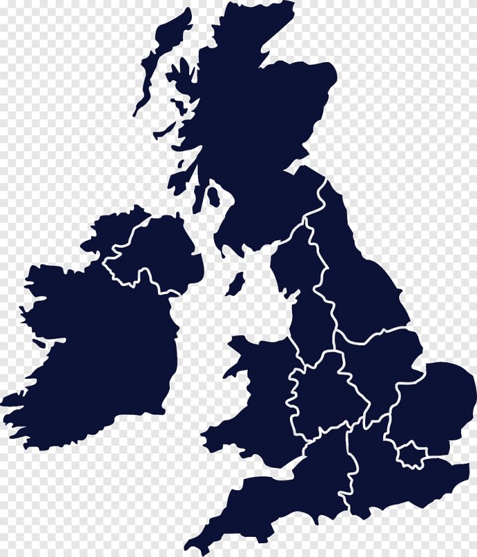 Карта англии на белом фоне