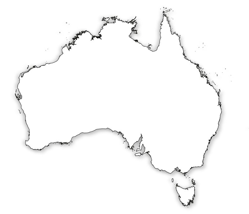 Карта австралии на белом фоне