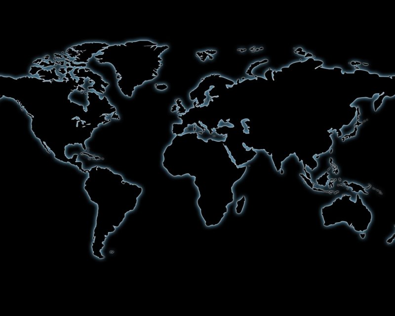 Карта мира на черном фоне