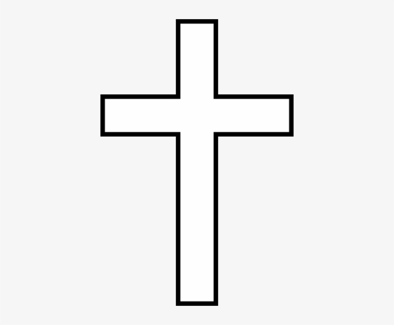 Католический  крест на белом фоне