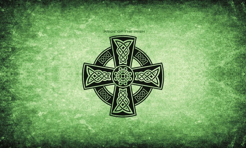 Кельтский крест на красном фоне