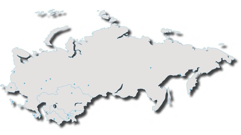 Контурная карта россии на белом фоне