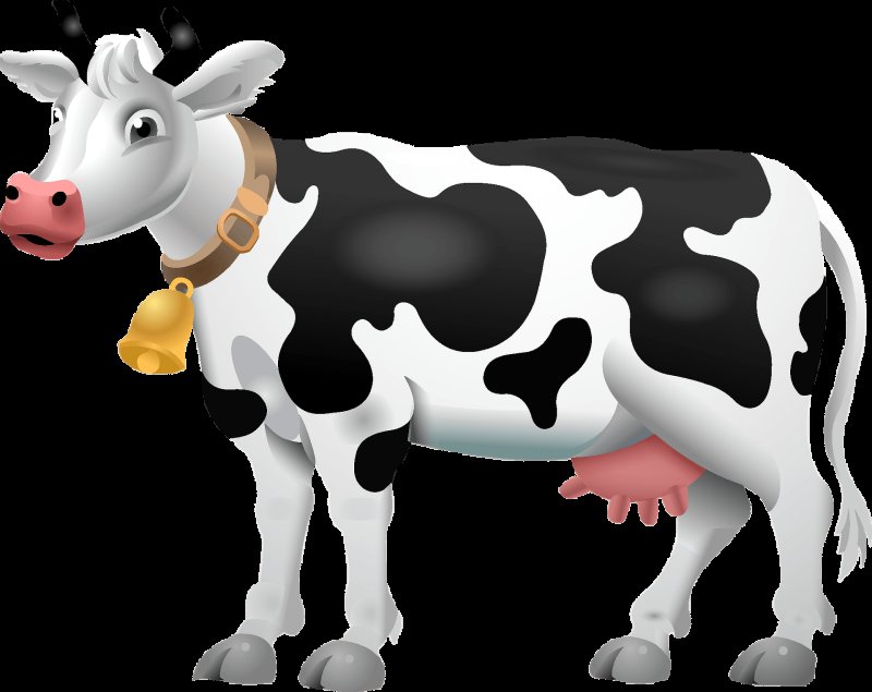 Корова на прозрачном фоне