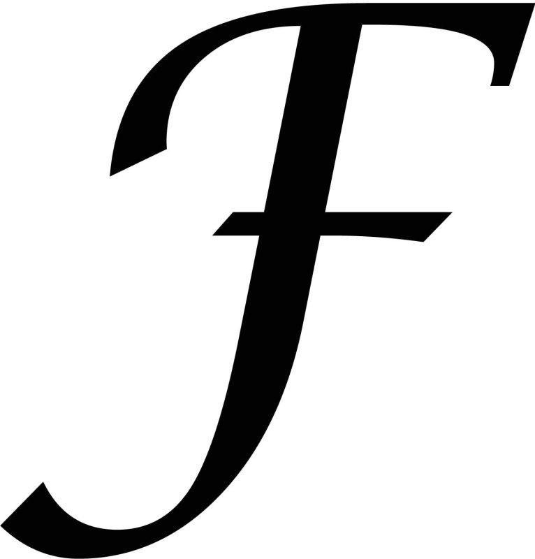 Красивая буква f на черном фоне