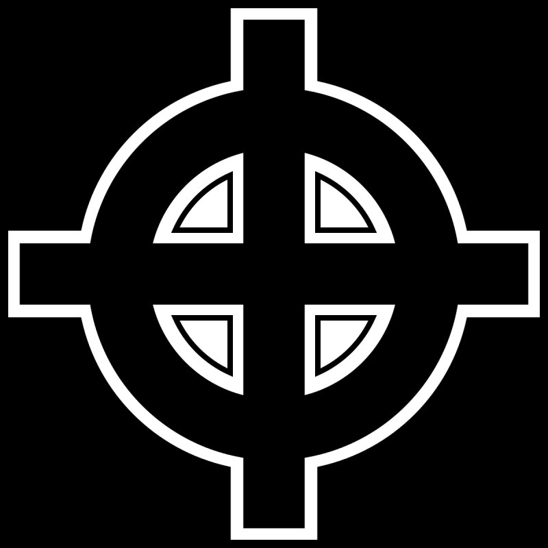 Крест на белом фоне в треугольнике