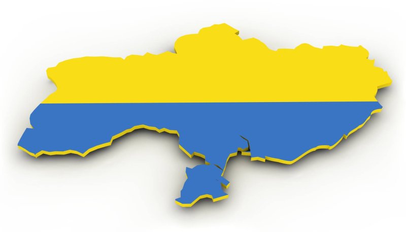 Крым на фоне украинского флага