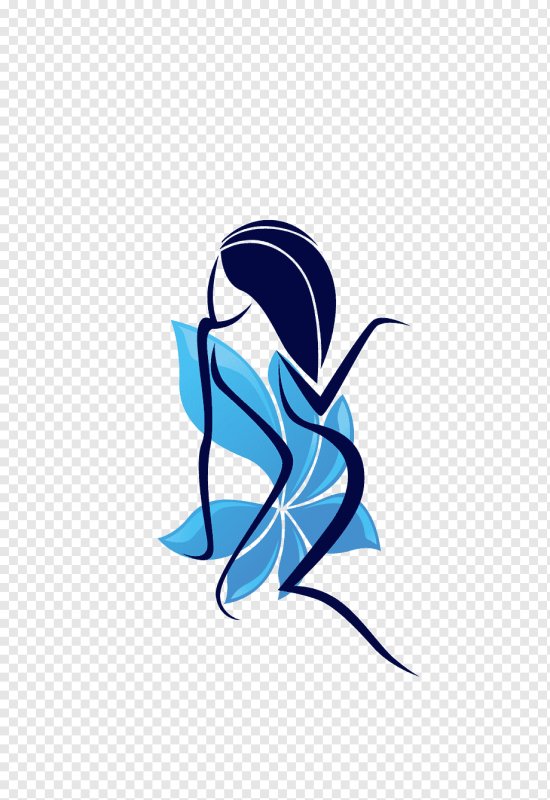 Логотип девушка на синем фоне