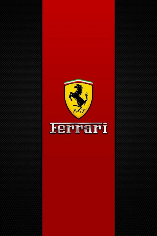 Логотип феррари на красном фоне