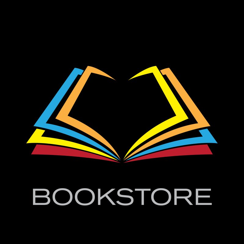 Логотип книга на черном фоне
