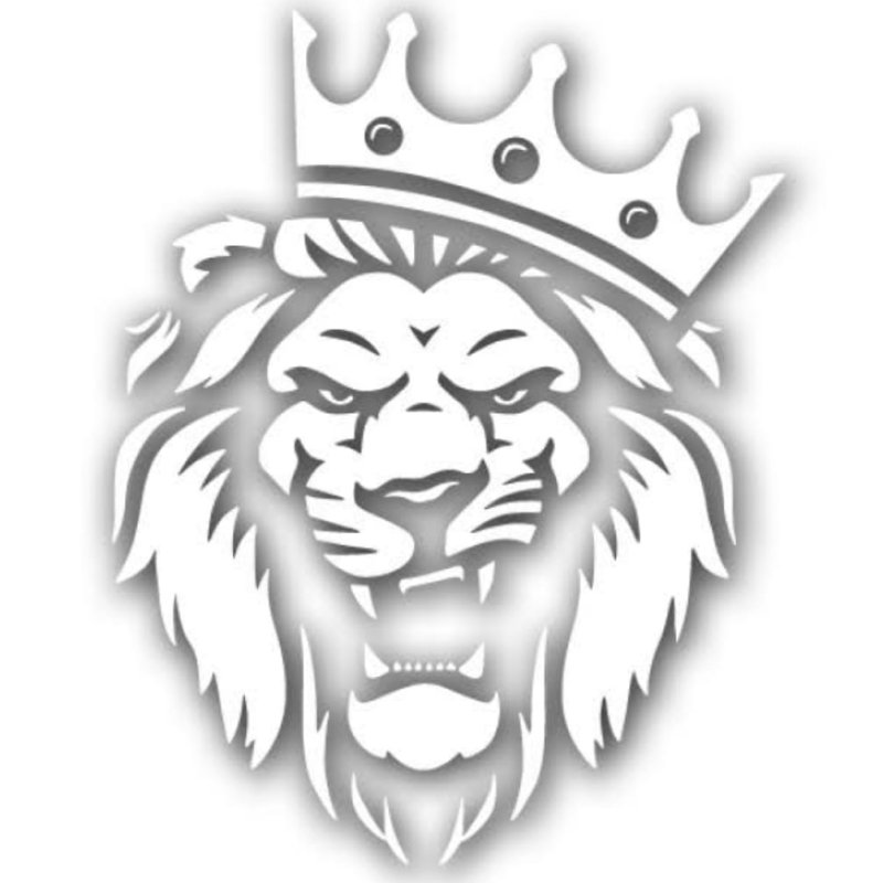 Логотип лев в короне на синем фоне