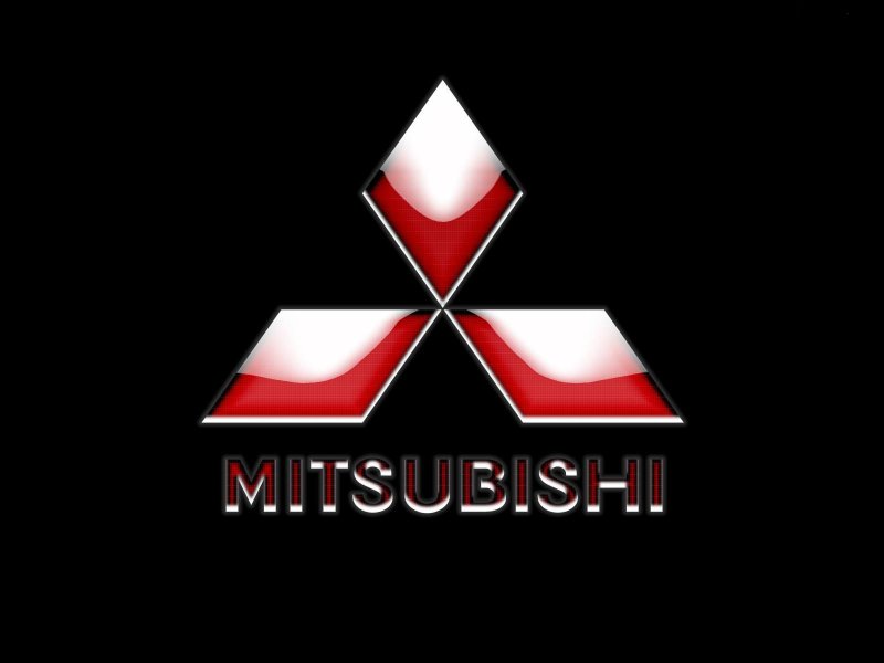 Логотип митсубиси на черном фоне