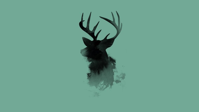 Логотип олень на зеленом фоне