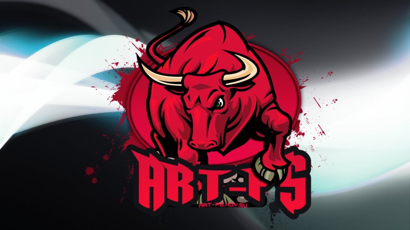 Логотип с быком на черном фоне