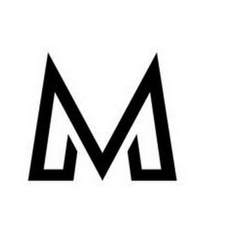 Логотип с буквой м на черном фоне