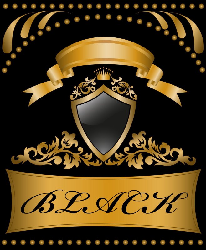 Логотип золото на черном фоне