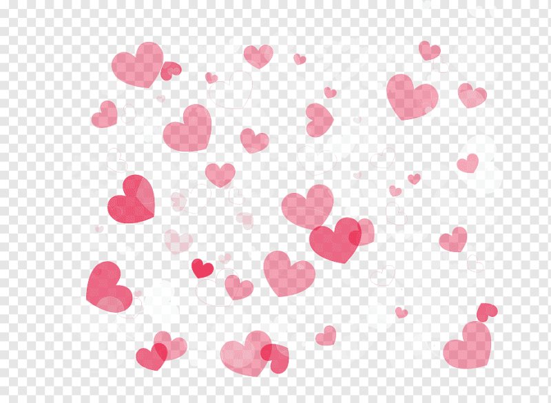 Маленькие розовые сердечки на белом фоне