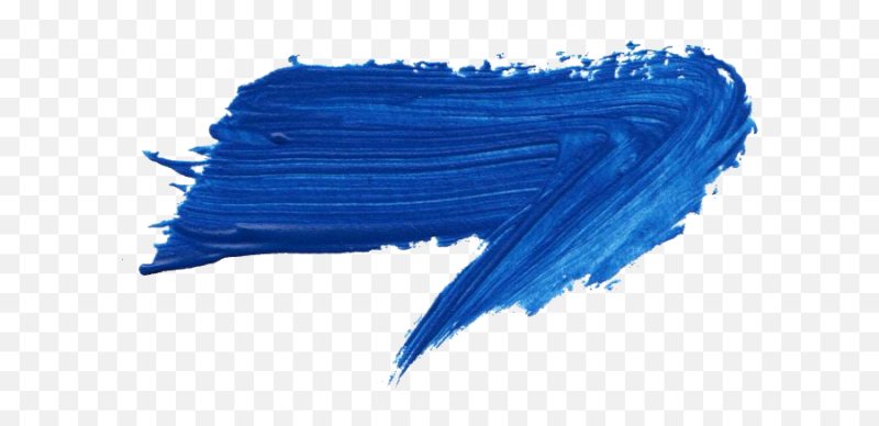 Мазок синей краски на белом фоне