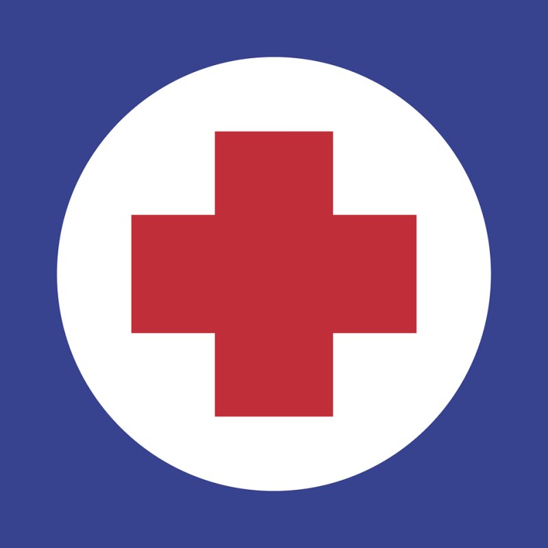 Медицинский  крест на синем фоне