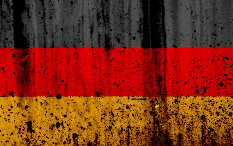 На фоне германского флага
