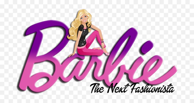Надпись barbie на белом фоне