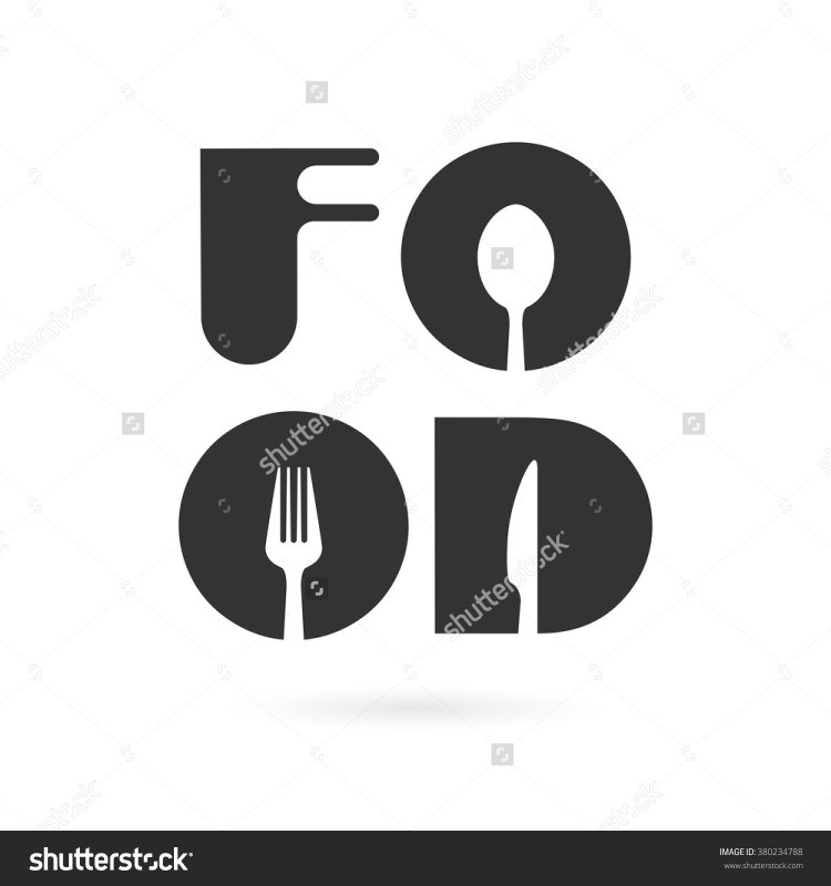 Надпись food на белом фоне