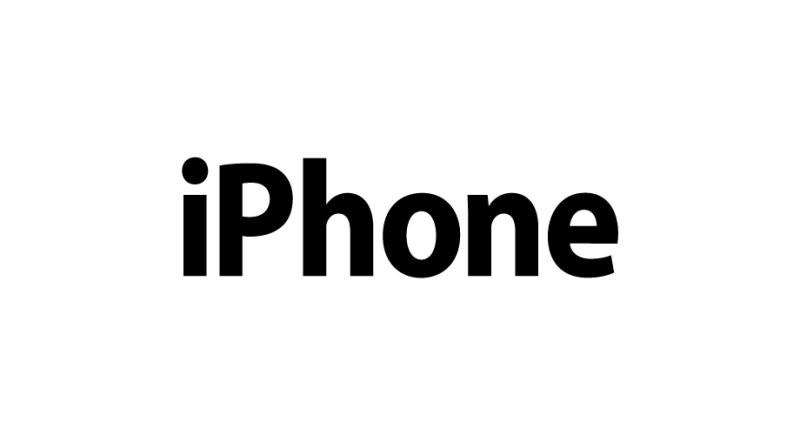 Надпись iphone на белом фоне