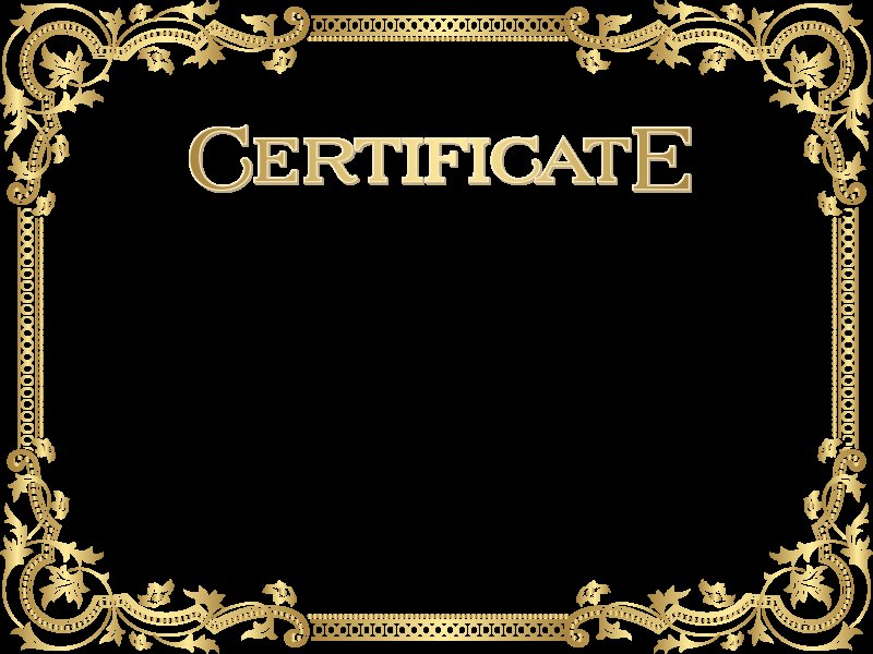 Надпись сертификат на белом фоне
