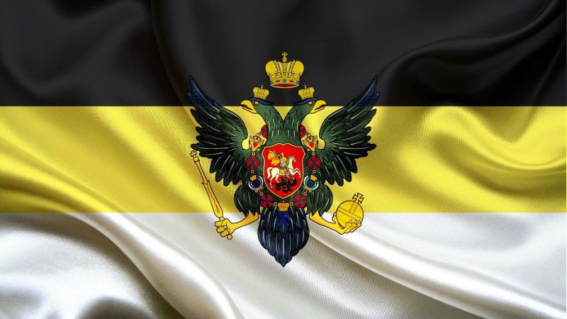 Орел на фоне черно желто белого флага