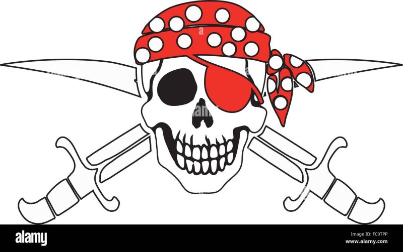 Пиратский флаг на белом фоне