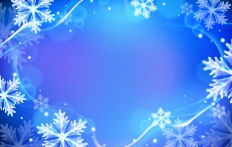Рамка с снежинками на голубом фоне