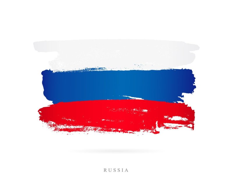 Российский флаг на зеленом фоне